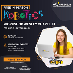 In-Person Free Robotics/Math Workshop for Kids at Wesley Chapel, FL (7-14)