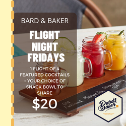 Flight Night Friday: Winter Spritz Flights at Bard & Baker in Troy