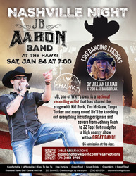 JB Aaron Band & Line Dancing w/ Jillian Lillian @ The Hawk!