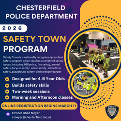 Chesterfield Police Department’s 2026 Safety Town program