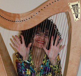 Harpist Vanessa Myers plays for Foothills Art Walk