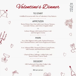 Valentine’s Day Dinner at 20|Twenty