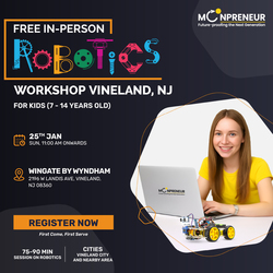 In-Person Free Robotics/Math Workshop for Kids at Vineland, NJ (7-14)