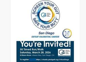 Screen Your Gut Save Your Butt San Diego 5K Timed Run/Walk