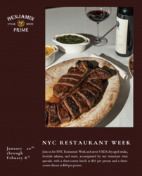 Benjamin Prime Joins NYC Winter Restaurant Week