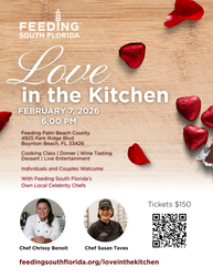Feeding South Florida to Celebrate Valentine’s Day With “Love in the Kitchen” Special Cooking Class