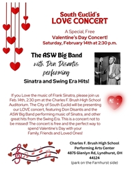 LOVE!  ASW Big Band with Don Disantis performing Sinatra and Love Hits of the Swing Era!