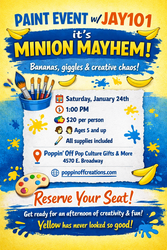 🎨💛 Paint Event w/ Jay101 is back... and it’s MINION MAYHEM! 💛🎨