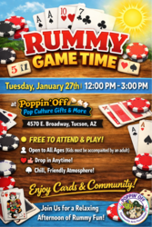 🃏☀️ MIDDAY GAME BREAK: RUMMY AT POPPIN’ OFF! ☀️🃏