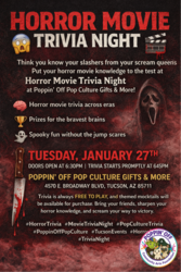 😱🎬 Horror Movie Trivia Night @ Poppin' Off 🎬😱
