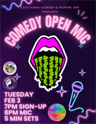 Comedy Open Mic Night at Poppin’ Off Pop Culture Gifts & More!