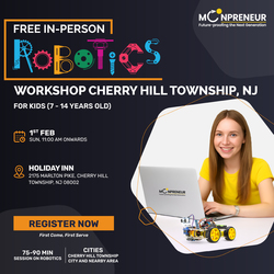 In-Person Free Robotics/Math Workshop for Kids at Cherry Hill Township, NJ (7-14)