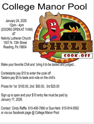 Chili Cook-Off benefiting College Manor Pool