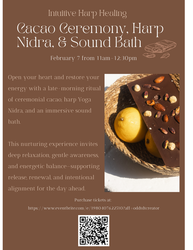 Cacao Ceremony, Harp Nidra, & Sound Bath