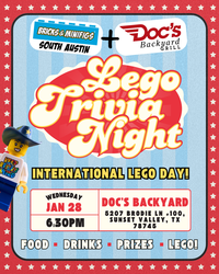 LEGO® Trivia Night at Doc’s Backyard – Hosted by Bricks & Minifigs South Austin