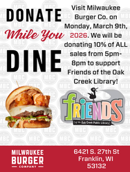 Friends of the Library - Milwaukee Burger Fundraising Night