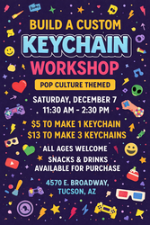 🎨✨ Pop Culture Keychain & Backpack Bling Workshop @ Poppin' Off ✨🎨