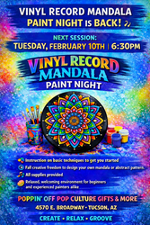 🎨💿 Vinyl Record Mandala Paint Night @ Poppin' Off