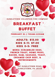 Kunkletown Volunteer Fire Company Buffet Breakfast