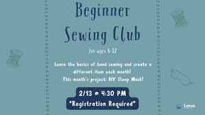 Beginner Sewing Club (Registration Required)