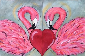 "Flamingo Love" Duet Paint Party: " In-Studio Paint Party!
