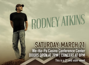 COUNTRY MUSIC LEGEND RODNEY ATKINS BRING NATIONWIDE TOUR TO WE KO PA CASINO RESORT