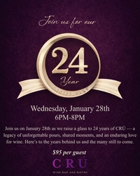 CRÚ Wine Bar & Bistro’s 24th Anniversary Celebration