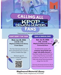 KPop Demon Hunters Q&A and Singalong at Maplewood Memorial Library