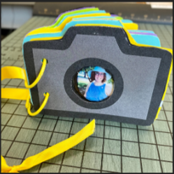 Kingsburg Library Teen Camera Shaped Scrapbook Take and Make Craft