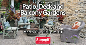 FREE WEBINAR:  Patio, Deck and Balcony Gardens