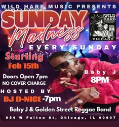 Live Reggae Sundays at The Wild Hare featuring Baby-J & The Golden Street Reggae Band February 15th