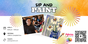 Daisy Wood Panel Paint and Sip