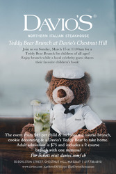 Teddy Bear Brunch at Davio's Chestnut Hill