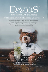 Teddy Bear Brunch at Davio's Chestnut Hill