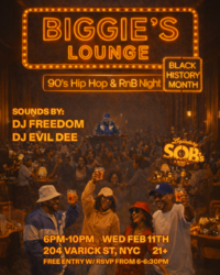 Biggie's Lounge: 90's Hip Hop & RnB Party | Black History Month