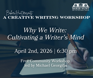 Creative Writing Event | “Why We Write; Cultivating a Writers Mind”