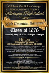 Wilmington High School - Class of '76 - 50th Reunion Banquet & Dinner