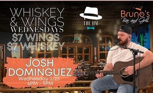 Whiskey and Wings with Live Music from Josh Dominguez