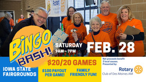 BingoBASH Saturday, February 28 at the Iowa State Fairgrounds