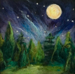 MAGICAL FULL MOON FELT PAINTING FOR LUNAR NEW YEAR!