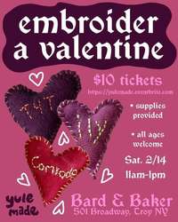 Embroider A Valentine with Yule Made at Bard & Baker