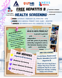 APAMSA at UTMB x NEXS Medical: Free Hepatitis B & Health Screening Event