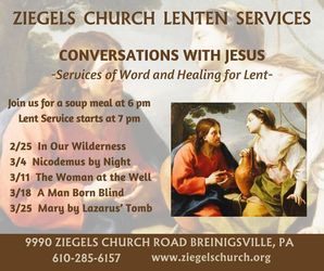 Ziegels Church Lenten Wednesday Service