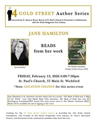14 Gold Street Author Series Welcomes Jane Hamilton Reading from her Work