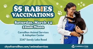 $5 Rabies Vaccinations