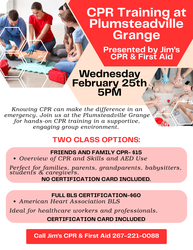 CPR Training at the Plumsteadville Grange