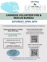 19th Annual Carnegie Volunteer Fire & Rescue Bureau 5k Run/Walk