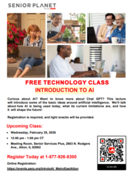 Free Technology Class with AARP - Introduction to AI - Feb. 25, 2026 at Senior Services Plus