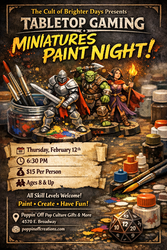 🎨🛡️ Miniatures Paint Night is rolling into Poppin’ Off! 🛡️🎨