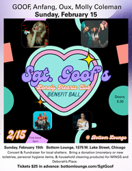 Sergeant Goof's Lonely Hearts Club Benefit Ball, Bottom Lounge, Sunday, February 15, 2026